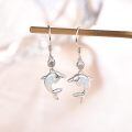 wholesale 925 Silver Dolphin Opal Drop Earrings For Women White Gold Plated-0-1