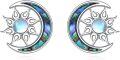 wholesale 925 Sterling Silver Moonstone Abalone Shell Sun & Moon Stud Earrings for Women-0-0