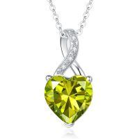 wholesale 925 Sterling Silver Blue Heart Pendant Necklace Wholesale With Crystal Accents-8. August - Aug.
