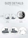 wholesale 925 Sterling Silver Black Cat Huggie Hoop Earrings for Sensitive Ears Cute Animal s for Women-0-3
