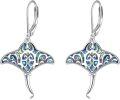 wholesale 925 Sterling Silver Abalone Shell Inlay Stingray Drop Earrings Ocean  for Her-0-0