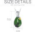wholesale 925 Sterling Silver Green Jade Pendant Necklace with Blue Enamel Owl Design Gift for Her-0-20