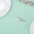 wholesale Sterling Silver Austrian Birthstone Crystal Ballerina Necklace Ballet Dancer Pendant Gift-0-3