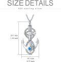 wholesale 925 Sterling Silver Anchor Cremation Pendant with Blue Heart and Rope Design-0-2