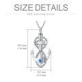 wholesale 925 Sterling Silver Anchor Cremation Pendant with Blue Heart and Rope Design-0-2