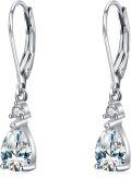 wholesale 925 Sterling Silver Teardrop Moonstone & Blue Topaz Dangle Earrings for Women-0-0