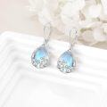 wholesale 925 Sterling Silver Teardrop Blue Moonstone Butterfly Flower Leverback Earrings Gift-0-4