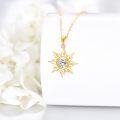 wholesale 14K Gold Opal Moonstone Starburst Pendant Necklace for Women-0-2