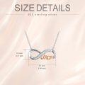 wholesale 925 Sterling Silver Infinity I LOVE YOU MOM Necklace with Cubic Zirconias and Rose Gold Plating for Women's Gifts-0-3
