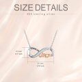 wholesale 925 Sterling Silver Infinity Mom Necklace Lab Diamond Two Tone I Love You Pendant-0-3