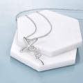 wholesale 925 Sterling Silver Cross Necklace with Stone for Women, Religious Christian Jewelry Gift-0-2
