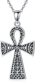 wholesale 925 Sterling Silver Ankh Pendant Necklace With Chain-0-0
