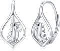 wholesale 925 Sterling Silver Dinosaur Leverback Earrings for Women-0-0