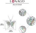 wholesale 925 Sterling Silver Mother of Pearl Inlay Butterfly Pendant Necklace for Women-0-4