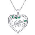wholesale 925 Sterling Silver Sloth Mother Daughter Heart Pendant Necklaces for Women Girls -0-0