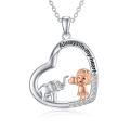 TOUPOP Sterling Silver Heart Elephant Pendant Necklace Jewelry Gifts For Women-0-0
