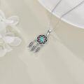 wholesale 925 Sterling Silver Turquoise Dreamcatcher Feather Pendant Necklace-0-2
