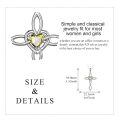 wholesale 925 Sterling Silver White Gold Plated Celtic Cross Heart Citrine Pendant Necklace-0-28