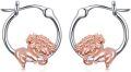 wholesale 925 Sterling Silver Rose Gold Red Mushroom Hoop Earrings - Christmas & Birthday Gifts for Her-0-0
