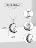 wholesale 925 Sterling Silver Rabbit Carrot Crescent Moon Charm Pendant Necklace-0-5