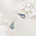 wholesale 925 Sterling Silver Hummingbird Abalone Shell Drop Dangle Leverback Earrings for Women Girls Gifts 3cm Long-0-2