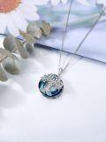 wholesale 925 Sterling Silver Blue Crystal Tree of Life Pendant Necklace s for Women Girls-0-4