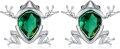 wholesale 925 Sterling Silver Emerald Frog Stud Earrings for Women, 12mm Hypoallergenic Jewelry Gift-0-0