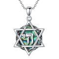 TOUPOP Sterling Silver Star Of David Necklace With Chai Symbol-0-0