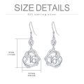 TOUPOP Sterling Silver Stone 16th Birthday Heart Dangle Earrings-0-2