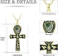 wholesale Gold 925 Sterling Silver Ankh Necklace with Moonstone and Turquoise Agate Egyptian Cross Pendant-0-1