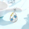 wholesale 925 Sterling Silver Blue Opal Starfish and Turtles Pendant Necklace Ocean Life s for Women Girls-0-1