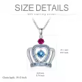 TOUPOP Sterling Silver Crystal Crown Necklace for Women-0-2