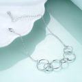 wholesale 925 Sterling Silver Circle Necklace Gift Set for Her - Six Circles Jewelry Anniversary Present Idea (60th)-0-4