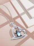 wholesale TOUPOP Mothers Day Gifts For Mom Penguin Necklace Sterling Silver Moonstone Penguin Pendant Necklace Cute Animal Jewelry Christmas Xmas Holiday Gifts For Women -0-3