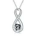 wholesale 925 Sterling Silver Infinity Love Pendant Necklaces with Mother and Baby Monkey Charm Gifts for Mom Wife Girlfriend Her-0-0