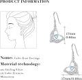 wholesale 925 Sterling Silver Opal Triquetra Trinity Knot Drop Dangle Leverback Earrings - Moonstone Celestial  for Women Girls-0-5