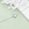 wholesale 925 Sterling Silver Opal Circle Chain Link Bracelet-0-17