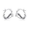 wholesale 925 Sterling Silver Hoop Earrings Wholesale With Music Notes Design And Crystal Accents For Women-0-0