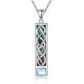 wholesale 925 Sterling Silver Celtic Knot Abalone Shell and Labradorite Pendant Necklace for Women Girls Gift 43cm Chain Length-0-0