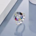 wholesale TOUPOP Tree Of Life Ring 925 Sterling Silver Family Tree Rings Crystal Jewelry Birthday Christmas Gifts For Women -0-4
