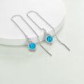 wholesale 925 Sterling Silver Blue Turquoise Drop Earring with Celtic Design and Butterfly Charm-0-1