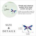 wholesale 925 Sterling Silver Purple Blue Enamel Dragonfly Stud Earrings  for Women-0-4