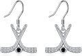 wholesale 925 Sterling Silver Crossed Hockey Sticks Dangle Earrings Sports Gift for Women-0-0