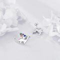 wholesale 925 Sterling Silver Dinosaur Stud Earrings with Colorful Stones - Halloween  for Her-0-2