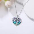 wholesale 925 Sterling Silver Heart-Shaped Tree of Life Pendant Necklace with Blue and Green Enamel & Cubic Zirconia Stones - Mother Daughter Family Tree s for Women-0-2