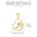 wholesale 14k Gold Horse Heart Pendant Necklace Wholesale With Cubic Zirconia Detailing-0-3