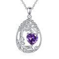 wholesale 925 Sterling Silver Heart Pendant Necklace Wholesale Gold Plated-0-119