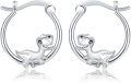 wholesale 925 Sterling Silver Dinosaur Heart Cutout Huggie Hoop Earrings-0-0