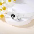 wholesale 925 Sterling Silver Music Note Studs - Red & Black Glittery Earings for Women-0-3