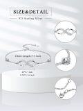 wholesale 925 Sterling Silver Infinity Heart Ankle Bracelet with Cubic Zirconia - Mothers Day Gifts for Wife/Mom-0-3